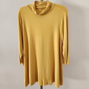 Torrid Super Soft Knits Long Sleeve Tunic Tee Womens Size 2X Yellow Turleneck
